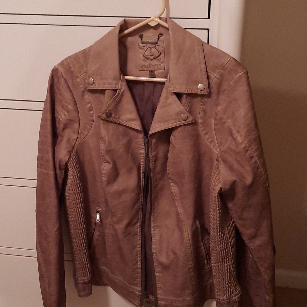 Faux Leather Moto Jacket (1X)